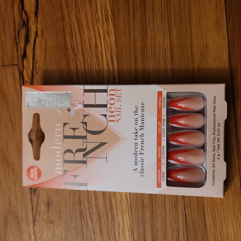 Salon perfect French nail neon nail set